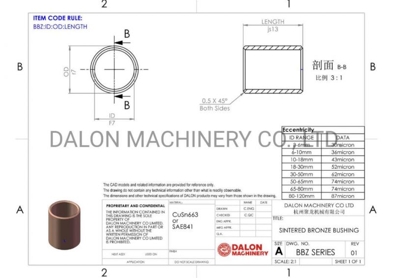 Shaft Brass Flanged Metal Sleeve Bronze Bushing