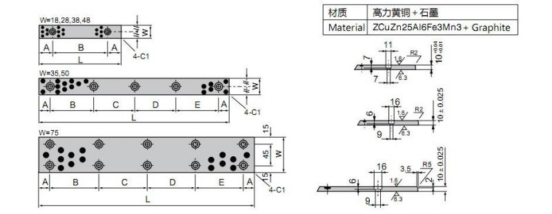 Custom Made Bronze Plate with Graphite Plugs Bronze Bushing Oilless Bearing