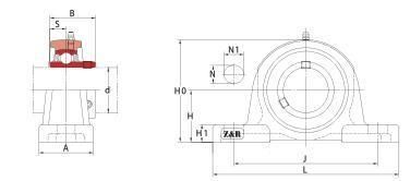 Pillow Block Bearing, Insert Bearing (AELFL205-100, AELFD205-100) NTN Type