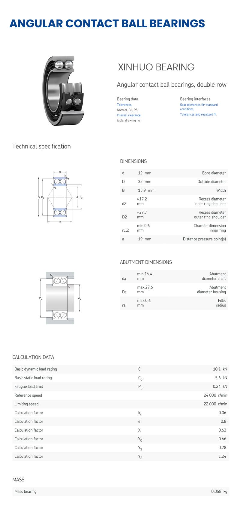 Xinhuo Bearing China Bearing OEM Dac40760033 2RS Wheel Hub Bearing for Auto or Car 7038AC