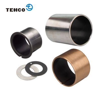 Manufacturer Self-lubricating Bushing Composed of Steel Backing and Black PTFE for Print and Woven Machine DIN1494 Standard.
