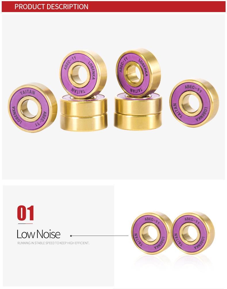 High Speed Deep Groove Custom Printed Longboard Roller Skate Bearings