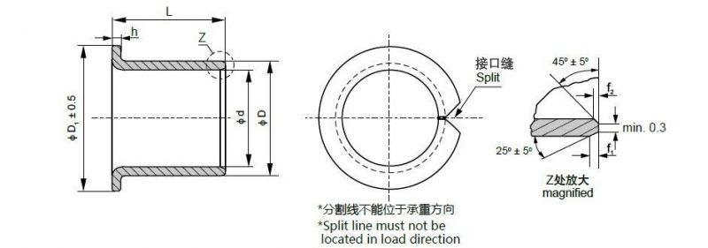 092f Bronze Wrapped Oilless Plain Bearing Custom Made Bearing Bush Bronze Bushing Oilless Bearing