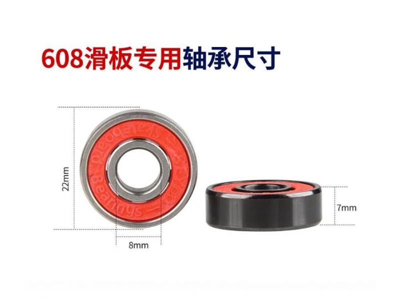 High Speed No Noise Anti-Friction Ball Bearings 608 Zz 2RS for Skateboard Home Electricity Appliance