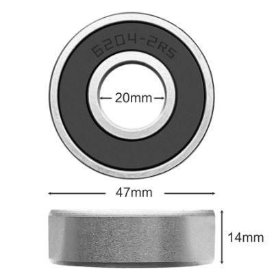 6204-2RS Double Rubber Seal Bearing Pre-Lubricated and Stable Performance and Cost Effective