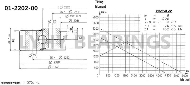 01-2202-00 Large Diameter Slewing Bearing Slewing Ring Bearing
