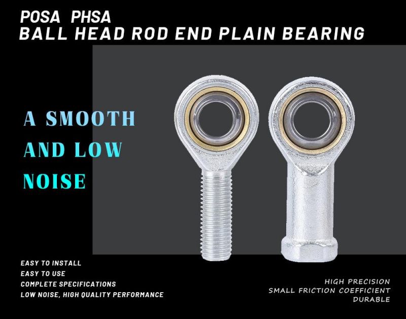 High Precision Rod End Joint Bearings Universal Joint Ball Head Phsa Self-Lubricating Universal Rotary Fish-Eye Bearings