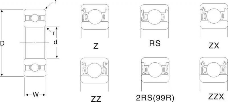 Bearing Steel 6200 6201 6202 6203 Deep Groove Ball Bearing