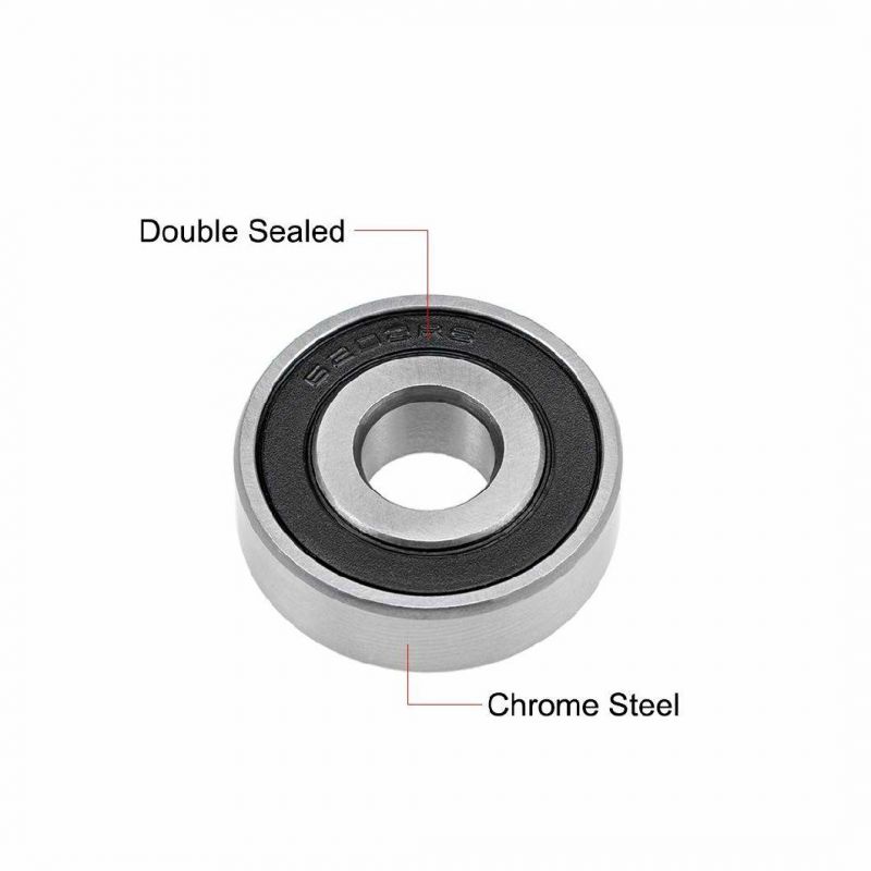 Chrome Steel Deep Groove Ball Bearing 6202 2RS with Dimensions 15X35X11 mm for Fan