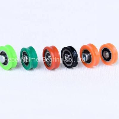 Aluminum Sliding Door and Windows Pulley Track Roller Wheel Bearing V Grooved U Groove Nylon PU POM Plasitc Coated Guide Rail Ball Bearing