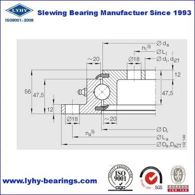 Light Series Slewing Ring Bearing with Dual Flange Kdl. U. 0414.00.10