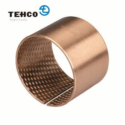 TEHCO Wrapped Bronze Bushing Made of CuSn8P with Diamond Oil Sockets of Good Anti-fatigue for Forest and Agriculture Machinery.