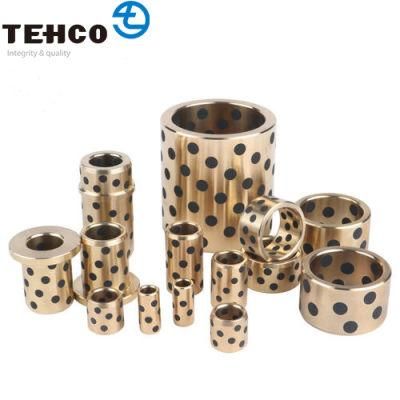 Factory Customized Sleeve Bushings Sliding Graphite Embedded Bronze Solid Lubricating Copper Bearing for Casting Ship Machine.