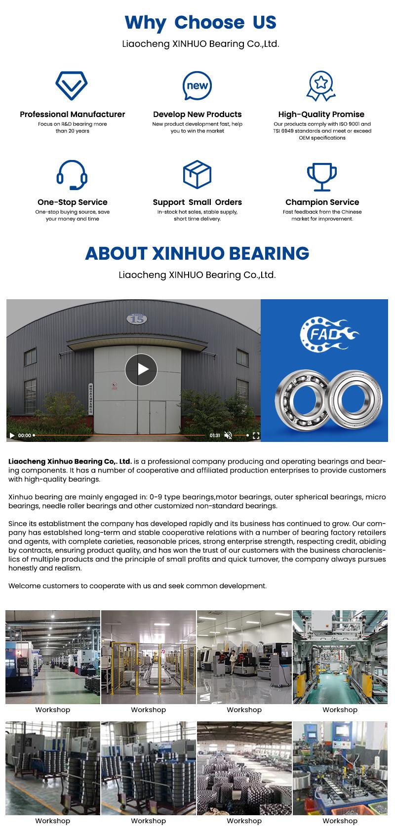 Xinhuo Bearing China Thin Wall Bearing Factory 40 90 28 Deep Groove Ball Bearing 62182rszz Axial Deep Groove Ball Bearing
