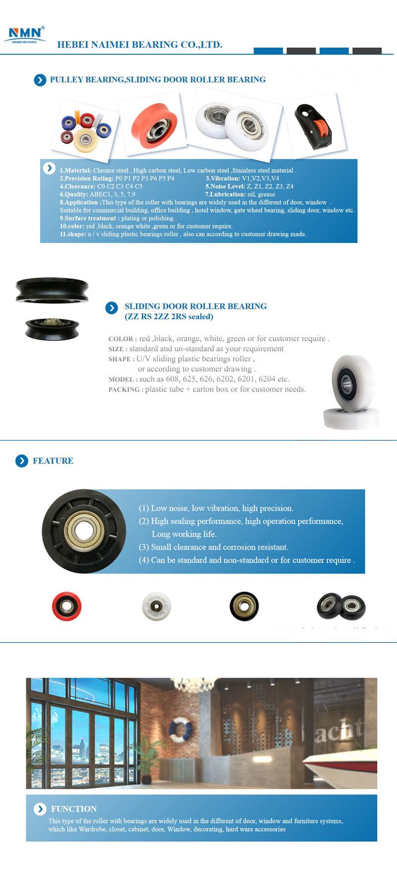 Sliding Door Nylon Roller Wheel Bearing 624zz 625zz 626zz 608zz 696zz Door and Window Pulley