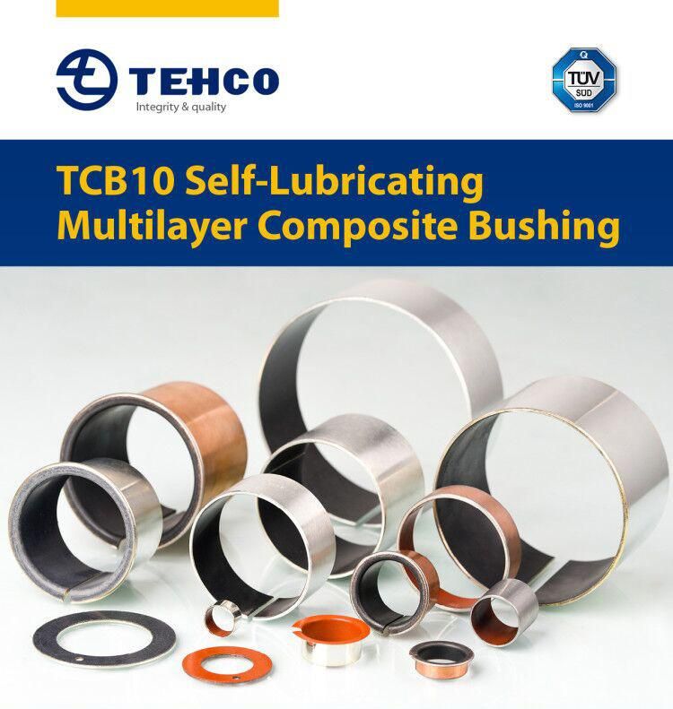 TEHCO PTFE Self-lubricating Multi-layer Composite Bushing Made of Steel Base and Bronze Powder DIN1494 Printing Machine Bushing.