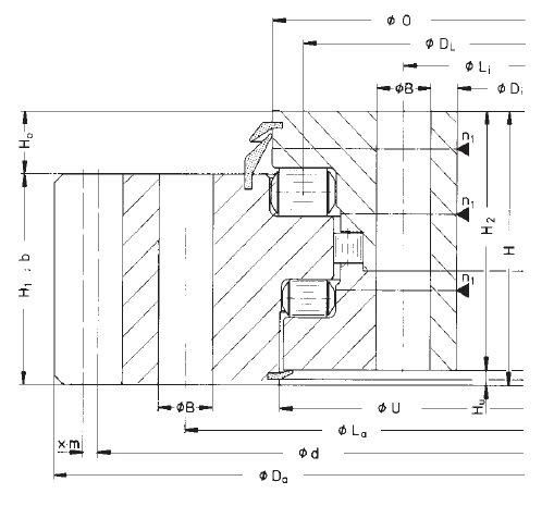 Large Diameter Turntable Bearing 191.20.1600 Three Row Roller Slewing Ring Bearing Gear Slewing Bearing 191.20.1800