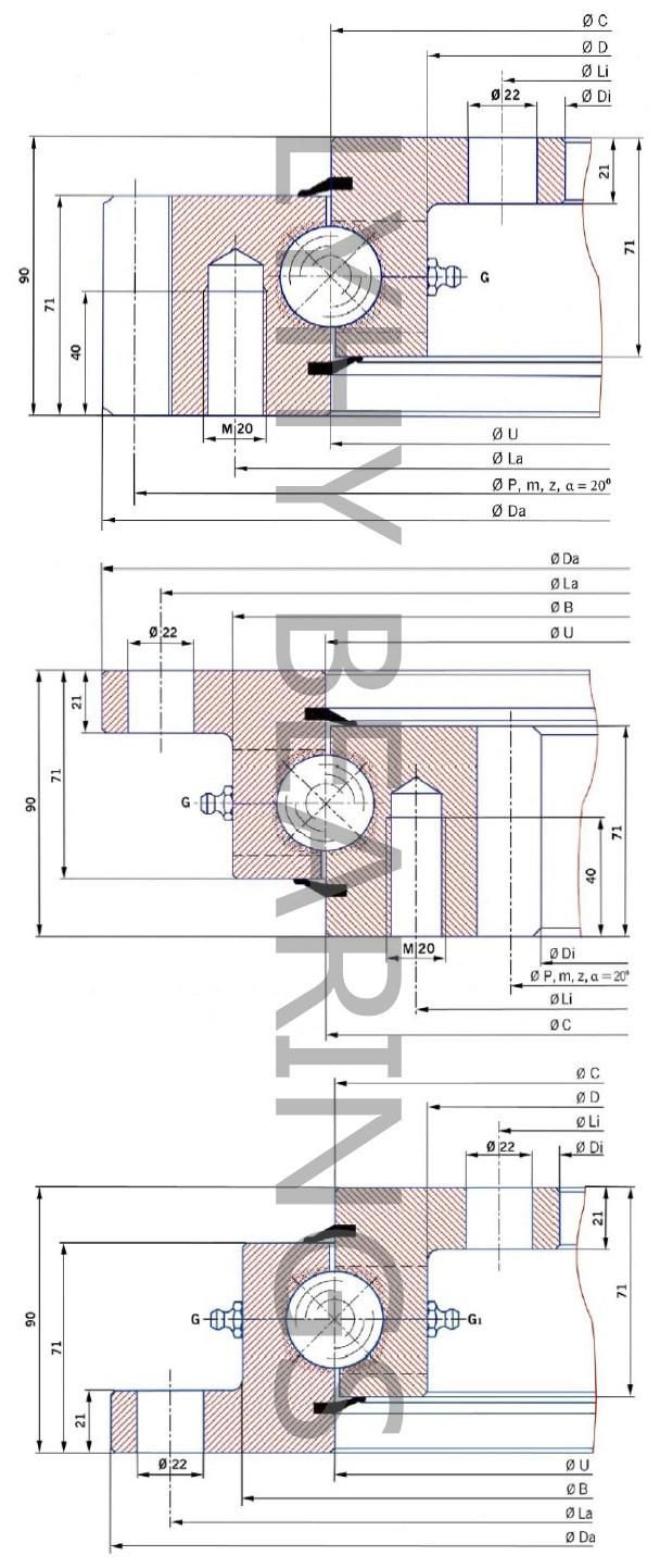 Torriani Flange Slewing Ring Bearing SD. 1600.32.00. C Gear Turntables SD. 1500.32.00. C