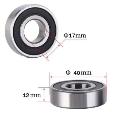 6203RS Ball Bearing 17mm ID 40mm Od 12mm Width C3 High Speed 6203-2RS Sealed Bearing for Electric Motor, Pool Pump, Wheels, Bike, Mower