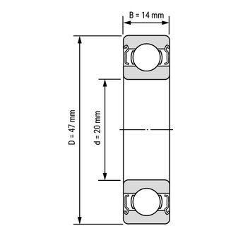 Deep Groove Ball Bearing 6204-Zz Size 20X47X14mm