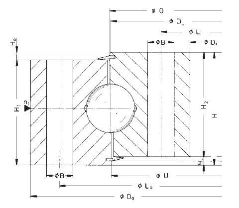 Rotary Bearing Ungeared Bearing 060.45.0805.001.11.1504 Ball Bearing Slewing Ring Bearing Without Gear Teeth Bearing Turntable Bearing