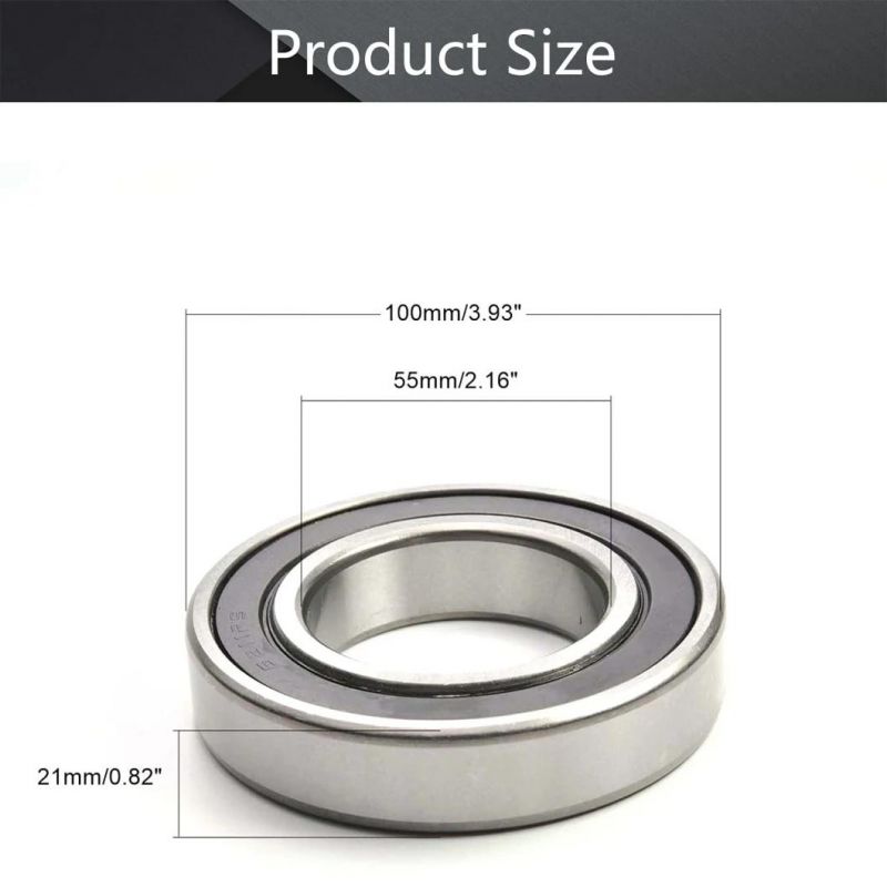 6211-2RS Deep Groove Bearings 55X100X21mm Ball Bearing Sealed Chrome Steel
