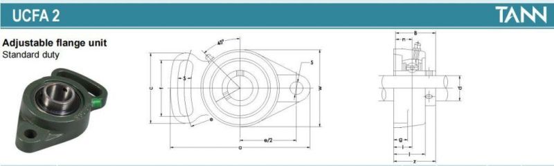 UCFA205 Adjustable flange unit with Cast Iron Housing / Agricultural bearing / Pillow block bearing