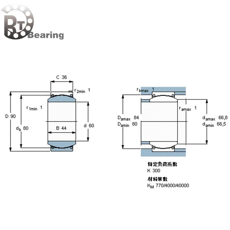 Ge 60 Txe-2ls Radial Spherical Plain Bearings Spherical Plain Bearings and Rod Ends Plain Bearings Radial Spherical Plain Bearings High Temperature Rod Ends