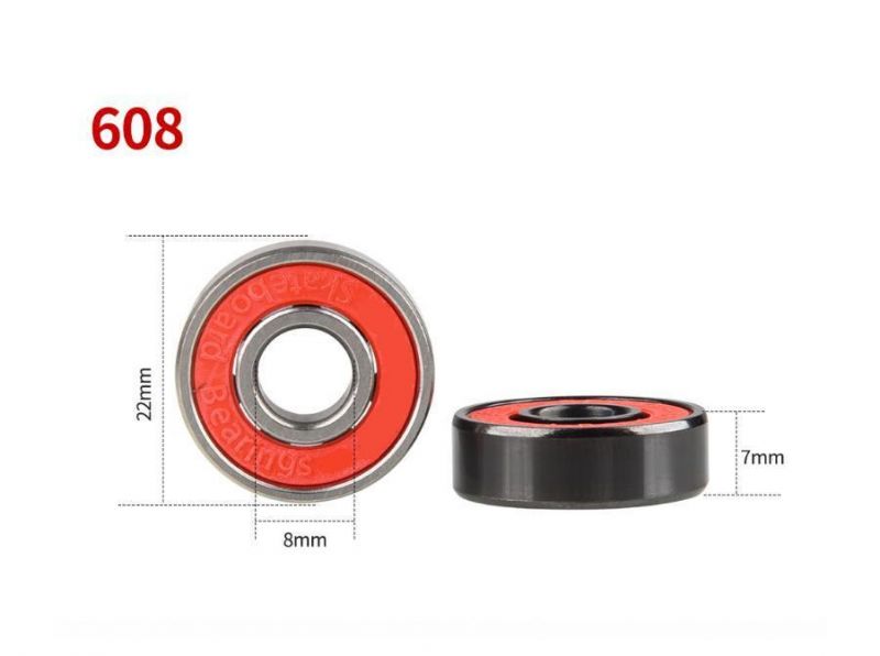 Ceramic Ball Steel Ring Nylon or Stainless Retainer 608 2RS Zz Long Life High Precision Ball Bearing