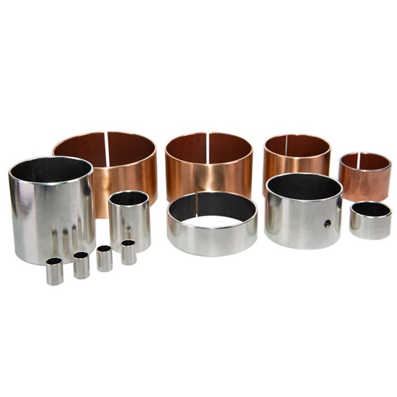 Custom Brass Base Multilayer Self-lubricating Composite Bushing With PTFE Filler Inside Sleeve Flange Washer Type