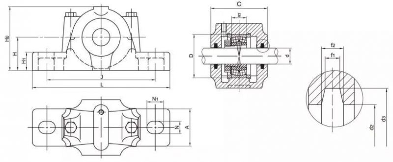 Plummer Block Snu509 Bearing Housing China NSK Asahi Snl