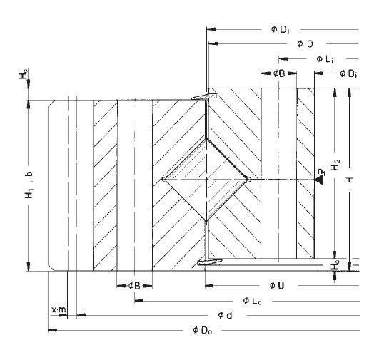 161.25.0764.890.11.1503 Cylindrical Roller Turntable Bearing External Gear Slewing Ring Bearing