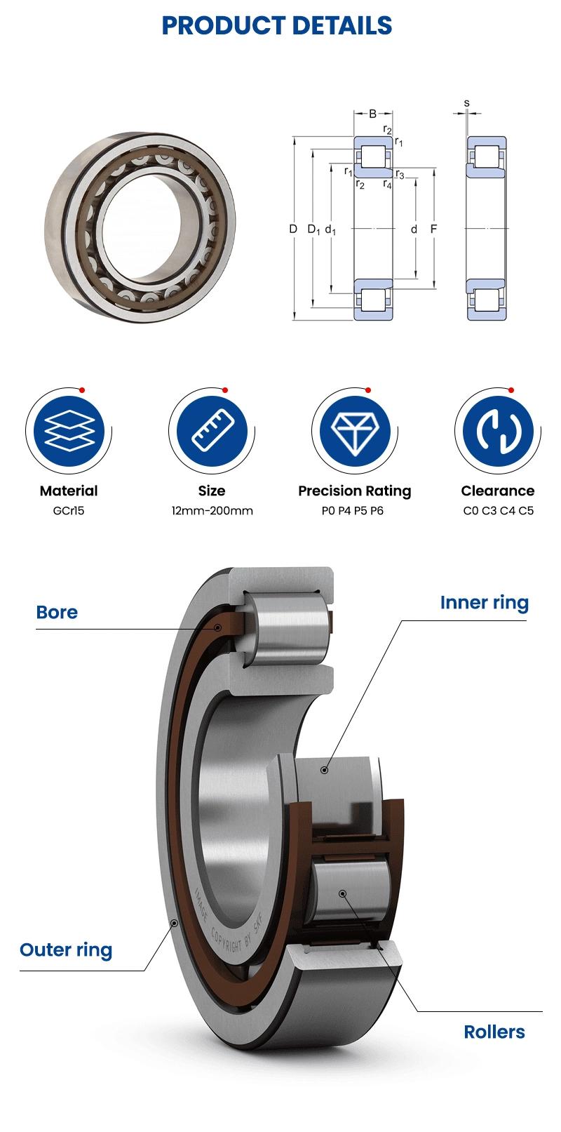 Xinhuo Bearing China Auto Bearing Factory Bearing 6206 RS Double Row Cylindrical Roller Bearing