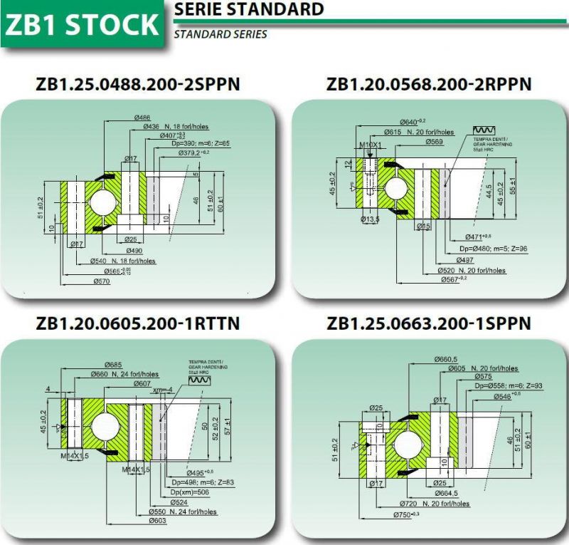 Slewing Bearings with Internal Teeth for Concrete Pump Truck Zb1.16.0400.200-1rttn