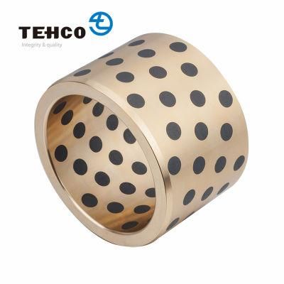 TEHCO Carbon Graphite Solid Lubricating Bear Bushing Made of Brass Copper Alloy CNC Machining of Good Anti-erosion for Ship.