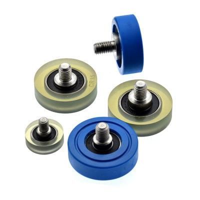 UMBT3-10 Silicon Rubber / Urethane Molded Bearings - Flat, with Threaded Shaft