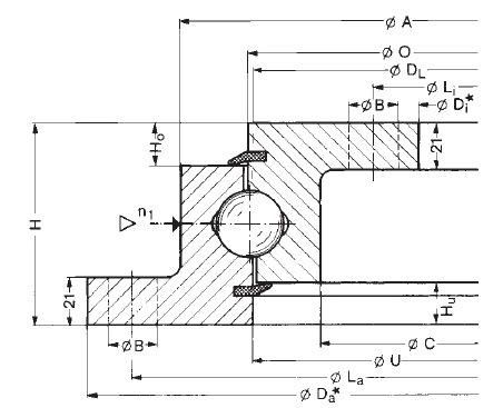 Ungeared Swing Bearing 280.30.1475.013 Flanged Slewing Ring Bearing with Brass Spacer for High-Temp