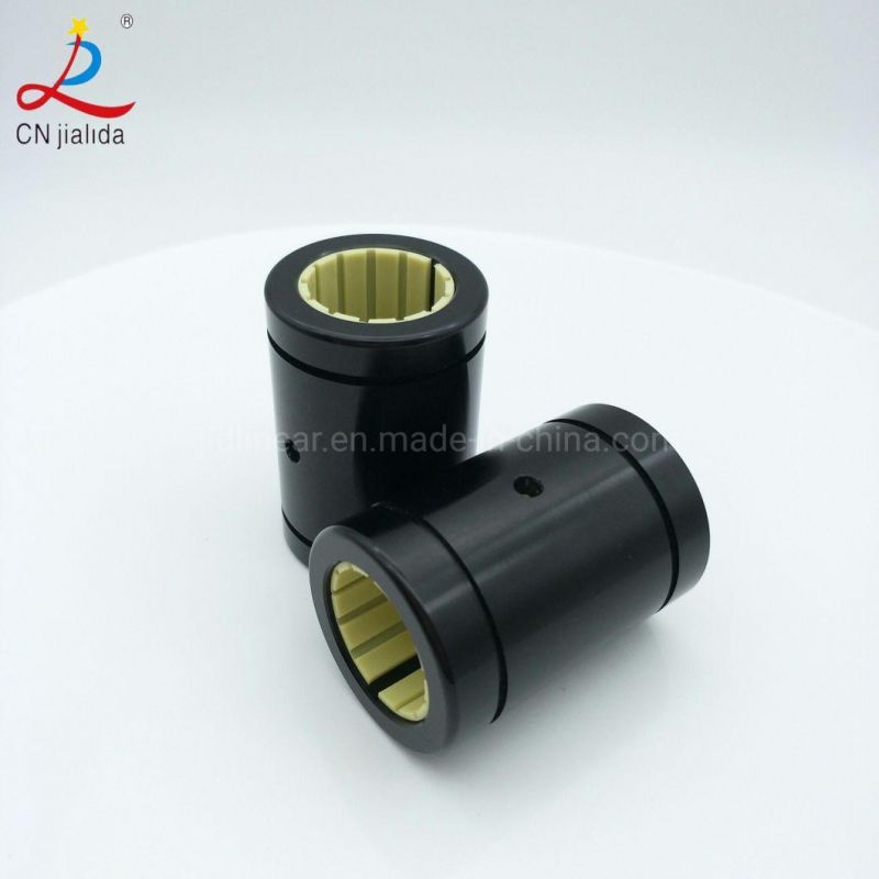 3D Printer Polymer Bushing Bearing Oilless Closed Anodized Aluminum Adapter Plastic Linear Plain Bearing Same Size as LME linear ball bearing(LME10 12 16 20 25)