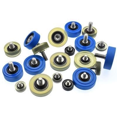 UMBH4-13 Silicon Rubber / Urethane Molded Bearings - Flat, with Threaded Shaft