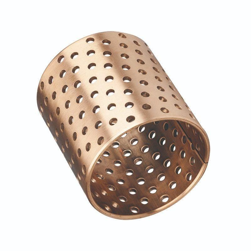 High Density CuSn8P Wrapped Bronze Bushing Punched Oil Apertures By Certain Angle for Heavy Load Agriculture Building Machine.