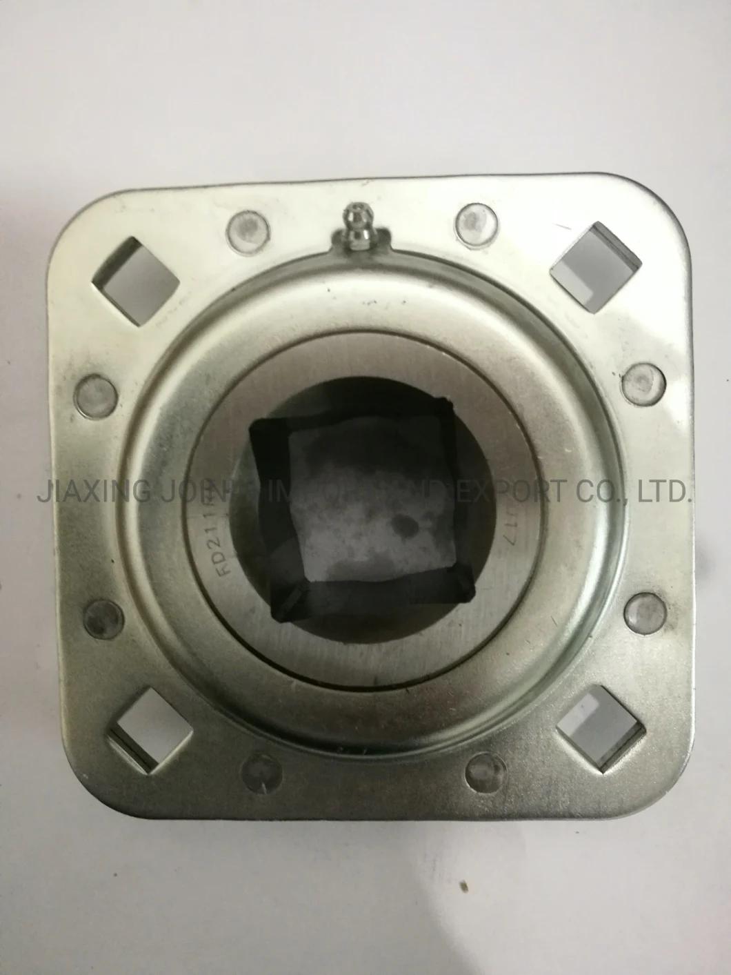 Fd211RM Fd211RP Hot Sell Relubricable Agricultural Bearing with Stamping Housing Square Bore Heavy Duty Farm Machinery Bearing Housing