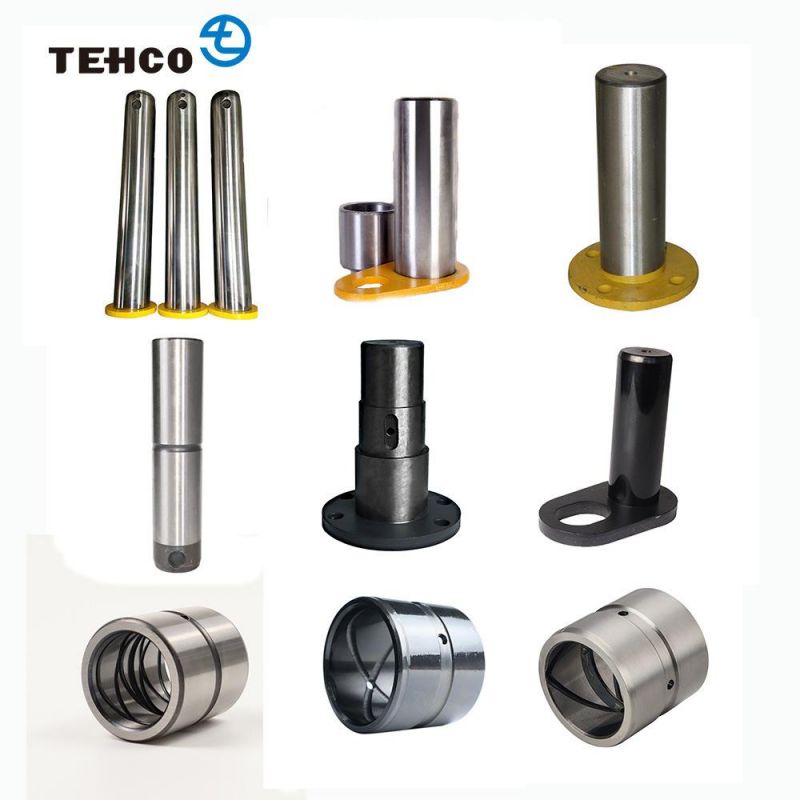 Manufacturer Hardened Bucket Pin and Bushing for Excavator Construction Machine of Improved Hardness Custom Logo and Material.