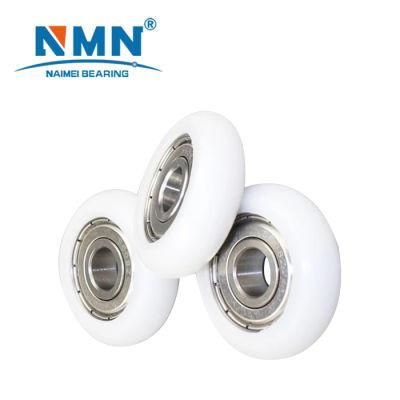 Flat Round Plastic Nylon Roller Wheel with Bearing for Sliding Door