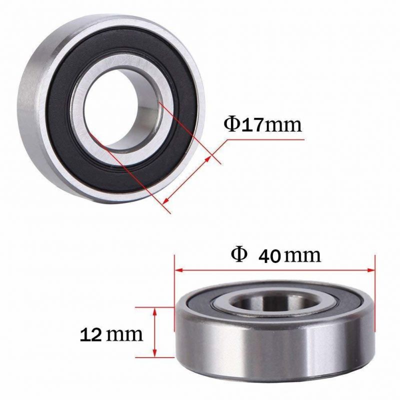 P0 (ABEC-1) Deep Groove Ball Bearing 6203 2RS with Dimension 17X40X12 mm