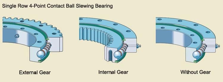 011.45.1400 1540mm Single Row Four Point Contact Ball Slewing Bearing with External Gear
