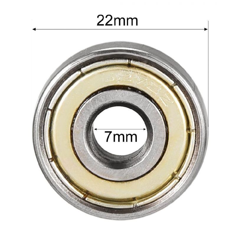 627zz Deep Groove Ball Bearing, Miniature Ball Bearing, Double Sided Metal Cover Bearing for Electric Motor, Wheels, Home Appliances, Garden Machinery