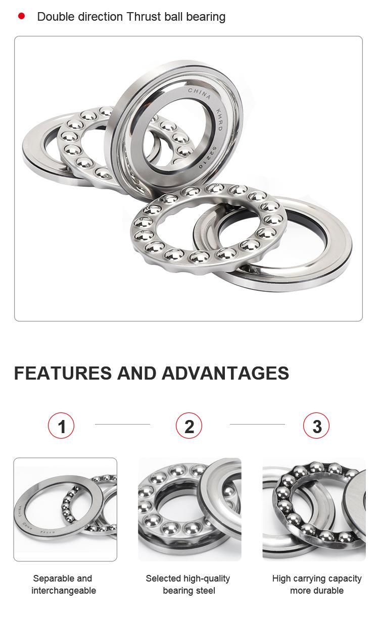 Super Precision Auto Parts Motorcycle Parts Steel Cage Brass Cage KHRD Brand 51310 51100 52405 Thrust Ball Bearing