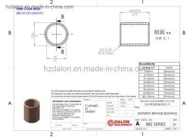 Oil Impregnated Sintered Flanged Bronze Sleeve Bush Bushings Bearings