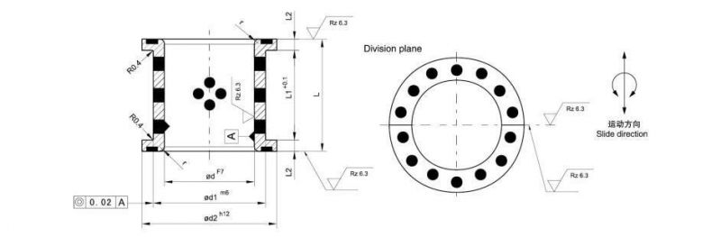 Double Flange Split Bronze Bushing with Graphite Custom Made Bearing Bush Bronze Bushing Oilless Bearing