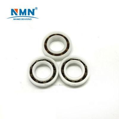 Anti-Acid Glass Ball Single Row Plastic Deep Groove Ball Bearings 6005 with PTFE Cage 25*47*12mm